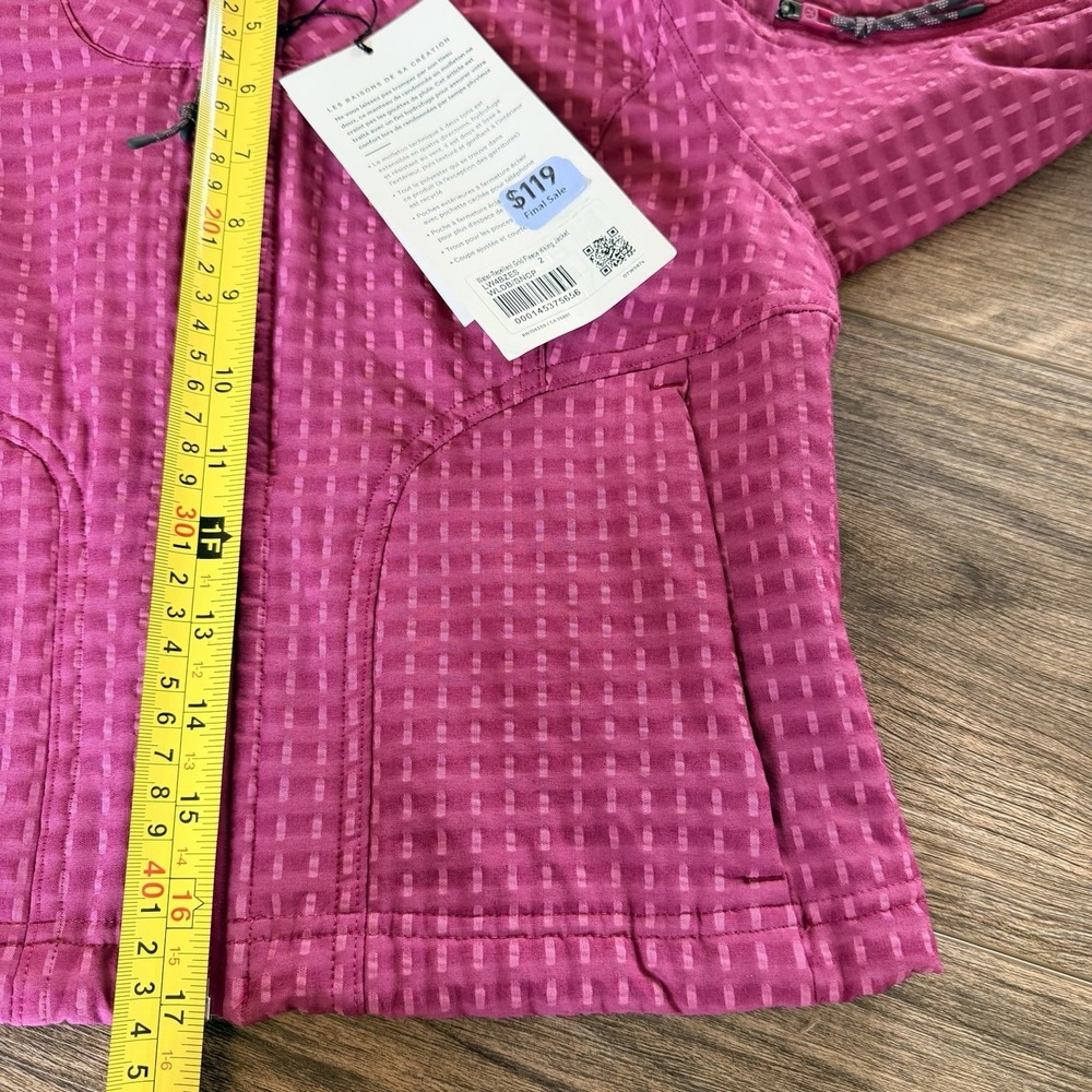 NWT LULULEMON Water-Repellent Grid Fleece Hiking Jacket Sz 2 Raspberry WLDB - Picture 7 of 9
